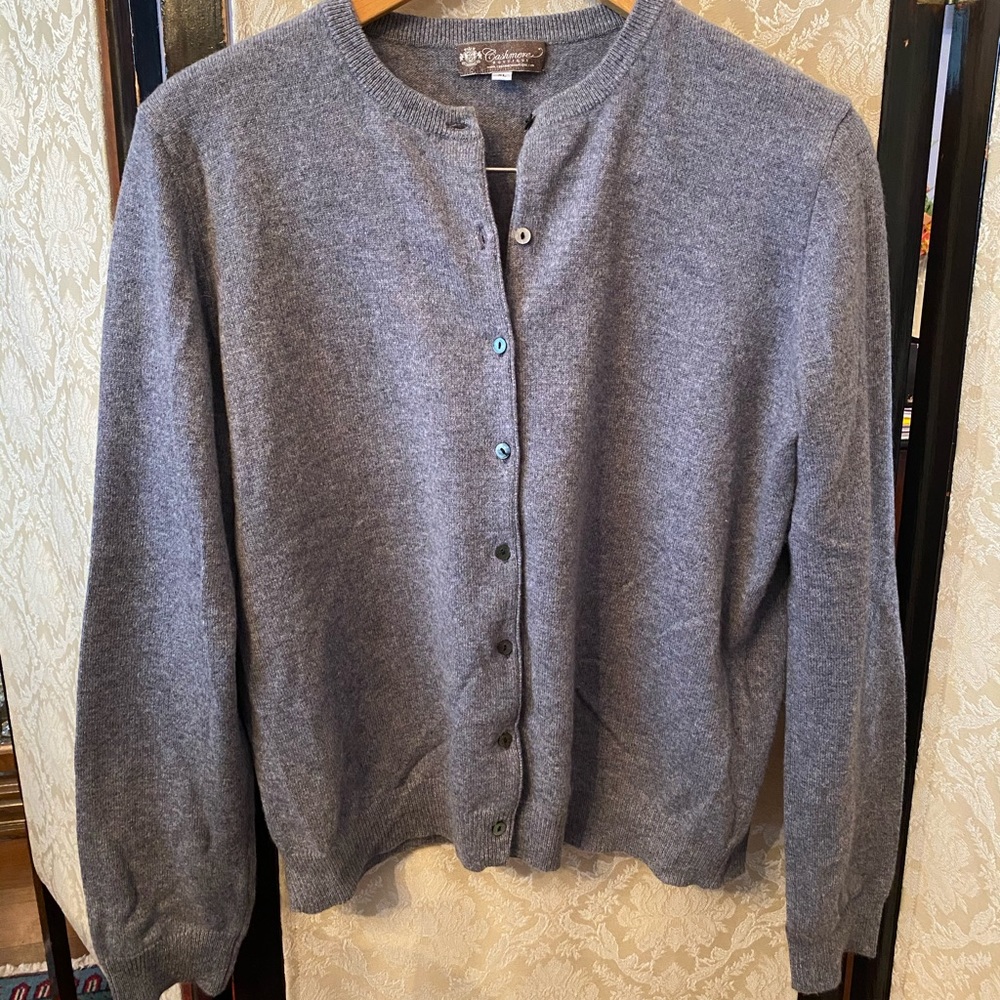 Gray Cashmere Cardigan NWOT